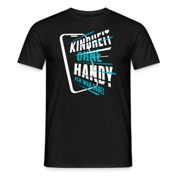 Kindheit Ohne Handy Ich War Dabei | Lustig Spruch - Männer T-Shirt - Schwarz - Vorne - AI Model Male 178 light (178cm)