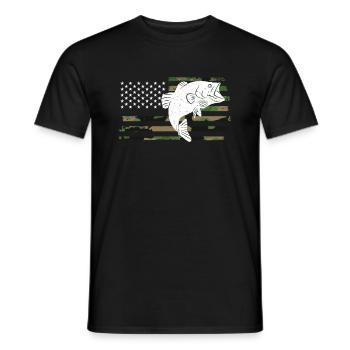 Drapeaux des États-Unis American Patriot Fisher Pêcheur - T-shirt homme - noir - Devant - AI Model Male 178 light (178cm)