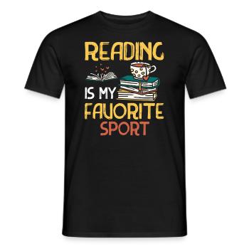 Lesen Ist Mein Lieblings -Sportbuchliebhaber - Männer T-Shirt - Schwarz - Vorne - AI Model Male 178 light (178cm)
