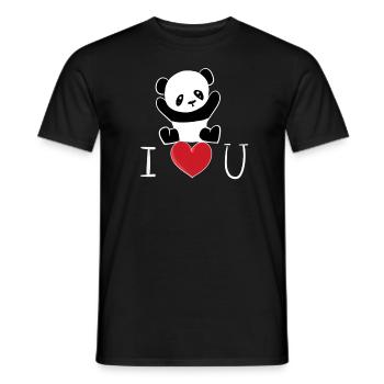 Panda ich liebe dich tier symbol - Männer T-Shirt - Schwarz - Vorne - AI Model Male 178 light (178cm)