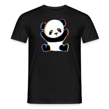 panda symbol animal bear sweet embrace - Men's T-Shirt - black - Front - AI Model Male 178 light (178cm)