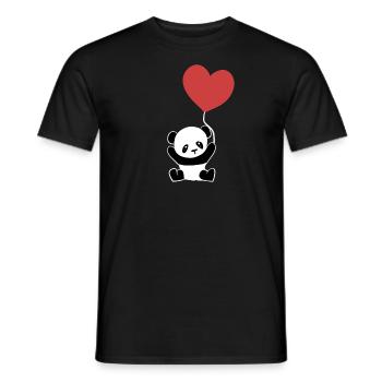 Liebe Symbol Panda Herz Rot Luftballon - Männer T-Shirt - Schwarz - Vorne - AI Model Male 178 light (178cm)