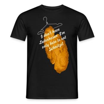 I have no Lederhosen, schnitzel ,fest,munich - Men's T-Shirt - black - Front - AI Model Male 178 light (178cm)
