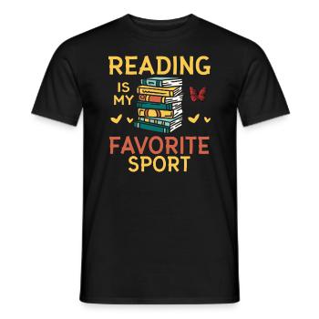 Lesen Ist Mein Lieblings -Sportbuchliebhaber - Männer T-Shirt - Schwarz - Vorne - AI Model Male 178 light (178cm)