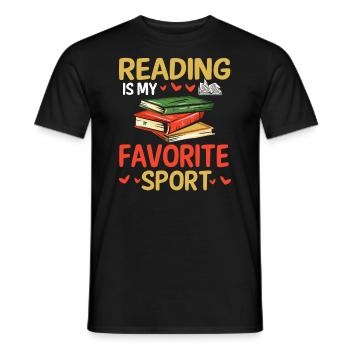 Lesen Ist Mein Lieblings -Sportbuchliebhaber - Männer T-Shirt - Schwarz - Vorne - AI Model Male 178 light (178cm)