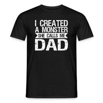 Funny Outfit Dad I Have A Monster - Men's T-Shirt - black - Front - AI Model Male 178 light (178cm)