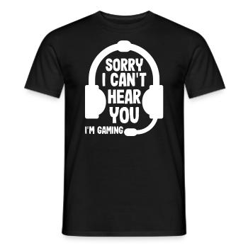 Sorry, I can't hear you, I - Men's T-Shirt - black - Front - AI Model Male 178 light (178cm)