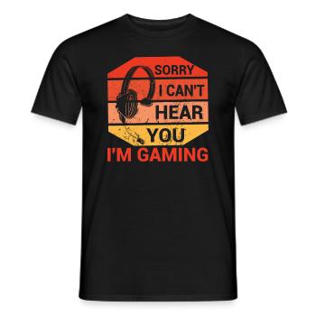 Sorry, I can't hear you, I - Men's T-Shirt - black - Front - AI Model Male 178 light (178cm)