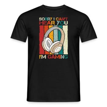 Sorry, I can't hear you, I - Men's T-Shirt - black - Front - AI Model Male 178 light (178cm)