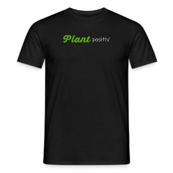 Plans Positive | Vegan Humor Vegetarian Vegan - Men's T-Shirt - black - Front - AI Model Male 178 light (178cm)