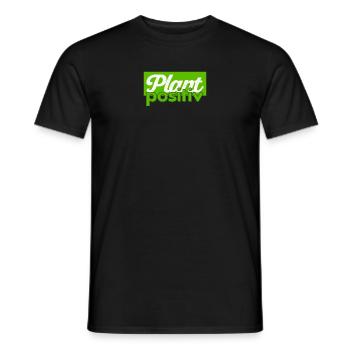 Plans Positive | Vegan Humor Vegetarian Vegan - Men's T-Shirt - black - Front - AI Model Male 178 light (178cm)