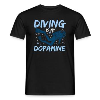 Diving is my dopamine scuba diver under water - Men's T-Shirt - black - Front - AI Model Male 178 light (178cm)