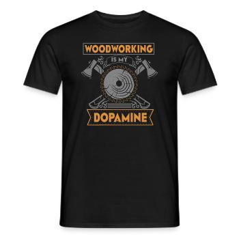 Le travail du bois est mon charpentier dopaminergique - T-shirt homme - noir - Devant - AI Model Male 178 light (178cm)