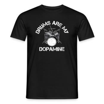 Les tambours sont mon tambour de batteur de dopamine - T-shirt homme - noir - Devant - AI Model Male 178 light (178cm)