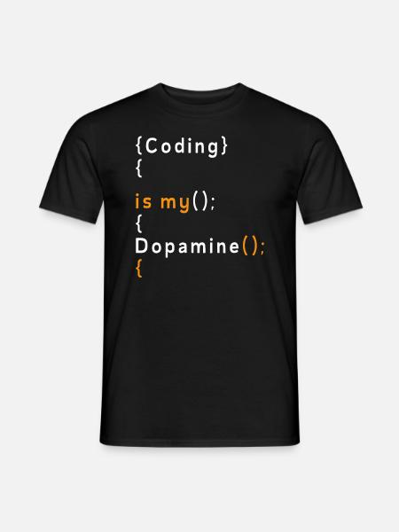 Sjov kodning er min dopamin koder - Mænd T-shirt - sort