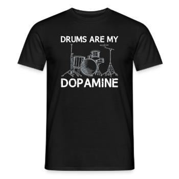Les tambours sont mon tambour de batteur de dopamine - T-shirt homme - noir - Devant - AI Model Male 178 light (178cm)