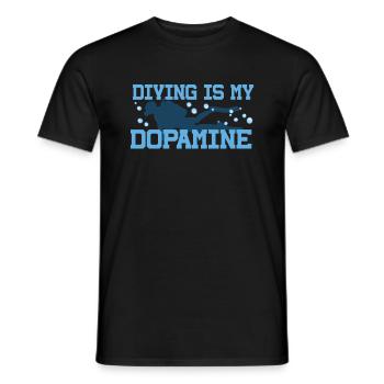 Diving is my dopamine diver under - Men's T-Shirt - black - Front - AI Model Male 178 light (178cm)