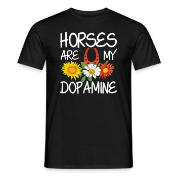 Horses Is My Dopamine Horse Riding Lover For - Men's T-Shirt - black - Front - AI Model Male 178 light (178cm)