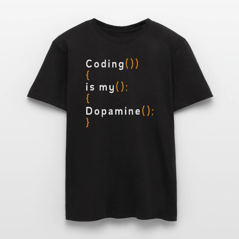 Drôle de codage est mon codeur de dopamine T-shirt homme