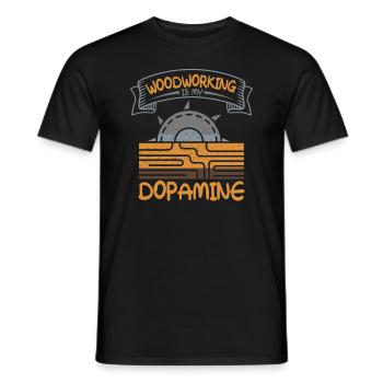 Le travail du bois est mon charpentier dopaminergique - T-shirt homme - noir - Devant - AI Model Male 178 light (178cm)