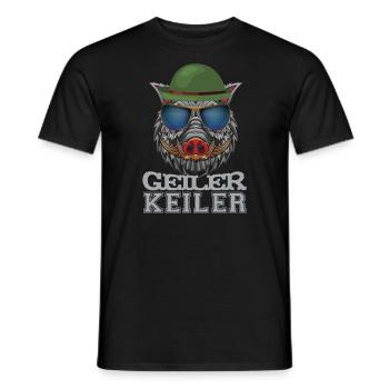 Keiler | Funny wild boar hunting - Men's T-Shirt - black - Front - AI Model Male 178 light (178cm)