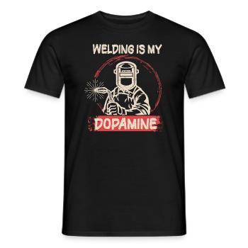 Schweißen Ist Mein Dopamin Lustiger Schmied - Männer T-Shirt - Schwarz - Vorne - AI Model Male 178 light (178cm)