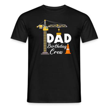 Papa Birthday Crew Construction Theme Birthday Party - Men's T-Shirt - black - Front - AI Model Male 178 light (178cm)
