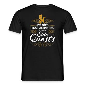 Ich Zögere Nicht, Ich Mache Nebenquests RPG - Männer T-Shirt - Schwarz - Vorne - AI Model Male 178 light (178cm)