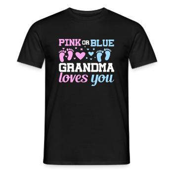 Rosa Oder Blaue Oma Liebt Dich Vater Geschlecht - Männer T-Shirt - Schwarz - Vorne - AI Model Male 178 light (178cm)