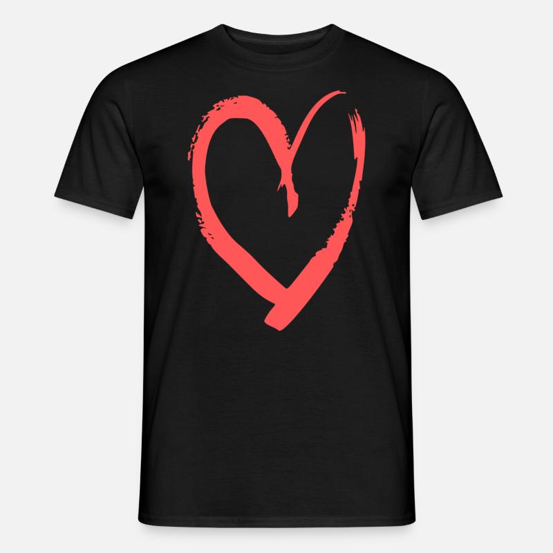 herz liebe spruch geschenk idee - Männer T-Shirt - Schwarz