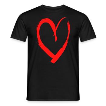 coeur amour dire idée cadeau - T-shirt homme - noir - Devant - AI Model Male 178 light (178cm)