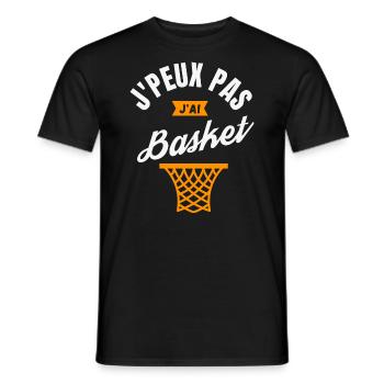 J Peux Pas J Ai Basket - T-shirt homme - noir - Devant - AI Model Male 178 light (178cm)