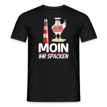 Moin Ihr Spacken Möwe Norddeutsch Plattdeutscher - T-shirt homme - noir - Devant - AI Model Male 178 light (178cm)
