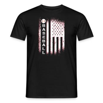 USA American Flag Baseball Player Vintage Design - T-shirt homme - noir - Devant - AI Model Male 178 light (178cm)