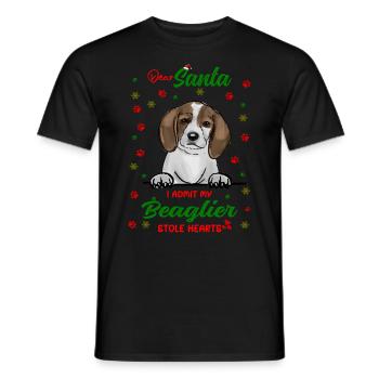 Beagler Hund Weihnachten Hunderasse - Männer T-Shirt - Schwarz - Vorne - AI Model Male 178 light (178cm)