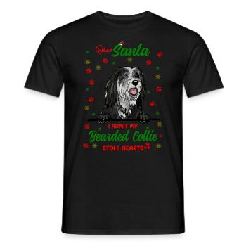 Bearded Collie Hund Weihnachten Hunderasse - Männer T-Shirt - Schwarz - Vorne - AI Model Male 178 light (178cm)