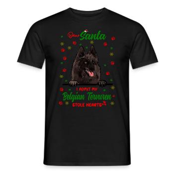 Belgische Tervuren Hund Weihnachten Hunderasse - Männer T-Shirt - Schwarz - Vorne - AI Model Male 178 light (178cm)
