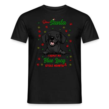 Blue Lacy Hund Weihnachten Hunderasse - Männer T-Shirt - Schwarz - Vorne - AI Model Male 178 light (178cm)