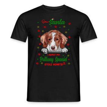 Brittany Spaniel Hund Weihnachten Hunderasse - Männer T-Shirt - Schwarz - Vorne - AI Model Male 178 light (178cm)