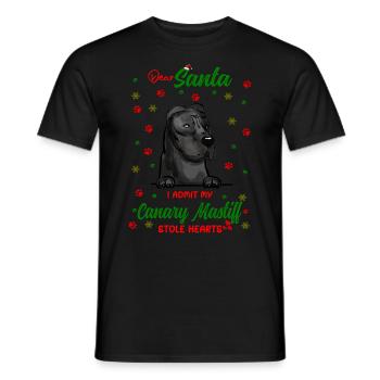 Kanarischer Mastiff Hund Weihnachten Hunderasse - Männer T-Shirt - Schwarz - Vorne - AI Model Male 178 light (178cm)