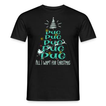 Mops Hund Weihnachten Hunderasse - Männer T-Shirt - Schwarz - Vorne - AI Model Male 178 light (178cm)