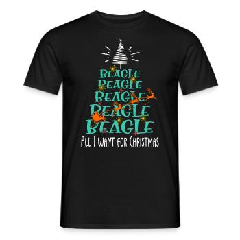 Beagle Hund Weihnachten Hunderasse - Männer T-Shirt - Schwarz - Vorne - AI Model Male 178 light (178cm)