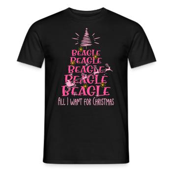 Beagle Hund Weihnachten Hunderasse - Männer T-Shirt - Schwarz - Vorne - AI Model Male 178 light (178cm)