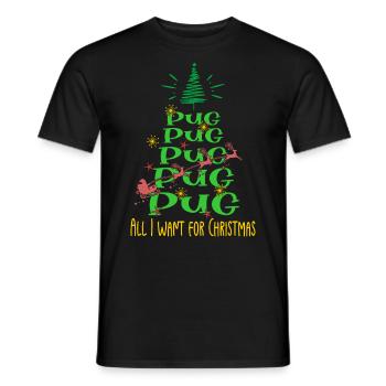 Mops Hund Weihnachten Hunderasse - Männer T-Shirt - Schwarz - Vorne - AI Model Male 178 light (178cm)