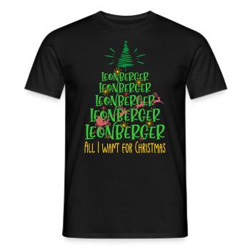 Leonberger Hund Weihnachten Hunderasse - Männer T-Shirt - Schwarz - Vorne - AI Model Male 178 light (178cm)