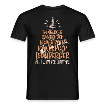Leonberger Hund Weihnachten Hunderasse - Männer T-Shirt - Schwarz - Vorne - AI Model Male 178 light (178cm)