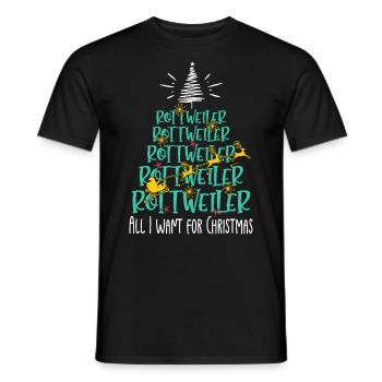 Rottweiler Hund Weihnachten Hunderasse - Männer T-Shirt - Schwarz - Vorne - AI Model Male 178 light (178cm)