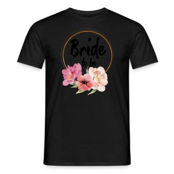 Bride to be to the wedding bridal shower - Men's T-Shirt - black - Front - AI Model Male 178 light (178cm)