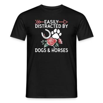 Facile de chiens et de chevaux femmes et filles - T-shirt homme - noir - Devant - AI Model Male 178 light (178cm)