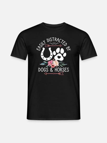 Easy Of Dogs And Horses Women And Girls - Men's T-Shirt - black